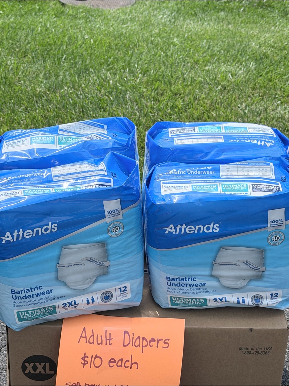 Attends Bariatric Underwear 2XL in Blue Packaging